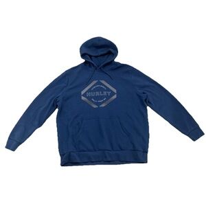 Hurley Men’s Graphic Fleece Lined Hoodie Blue Size XXL Used